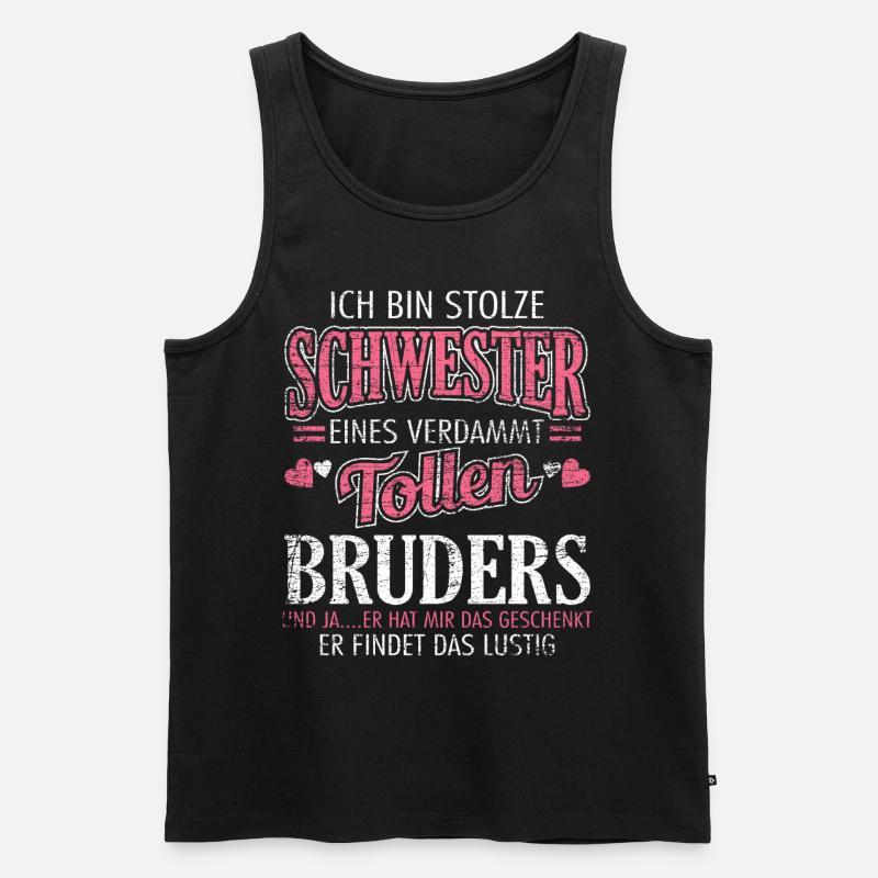 Schwester Bruder - Männer Premium Bio Tank Top - Schwarz