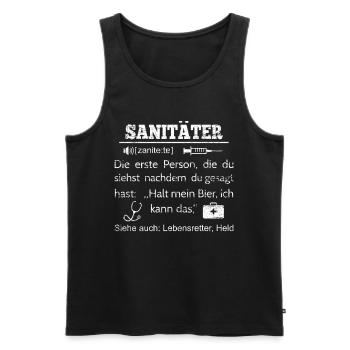 Sanitäter - Männer Premium Bio Tank Top - Schwarz - Vorne - AI Model Male 178 light (178cm)