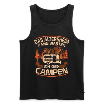 Camping Opa Wohnwagen Womo Geschenk - Männer Premium Bio Tank Top - Schwarz - Vorne - AI Model Male 178 light (178cm)