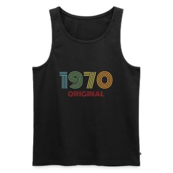 1970 original vintage vintage 70th birthday 70s - Men's Premium Organic Tank Top - black - Front - Michal (187cm)