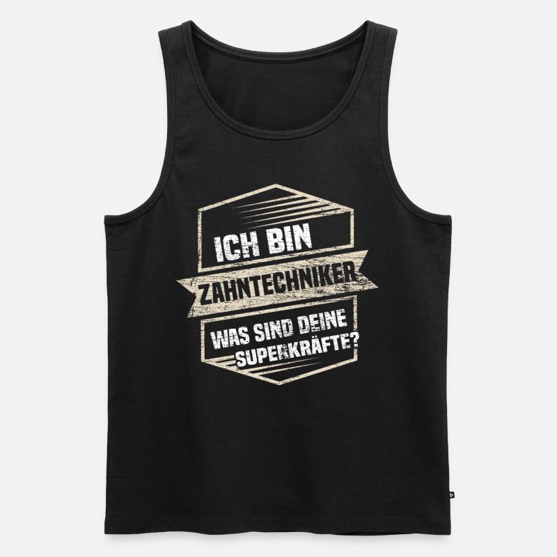 Zahntechniker Held - Männer Premium Bio Tank Top - Schwarz