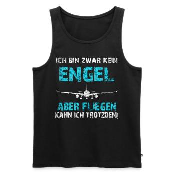 Pilot Fliegen - Männer Premium Bio Tank Top - Schwarz - Vorne - AI Model Male 178 light (178cm)
