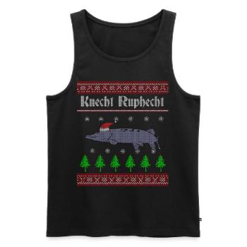 Knecht Ruphecht Ugly Christmas Angler Hecht - Männer Premium Bio Tank Top - Schwarz - Vorne - AI Model Male 178 light (178cm)