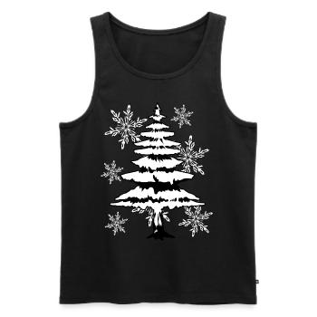 Christmas Baum Wald Weihnachten Xmas Wald - Männer Premium Bio Tank Top - Schwarz - Vorne - AI Model Male 178 light (178cm)