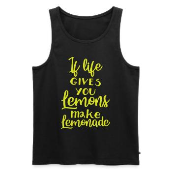 Saying funny positivity positive thinking - Men's Premium Organic Tank Top - black - Front - AI Model Male 178 light (178cm)