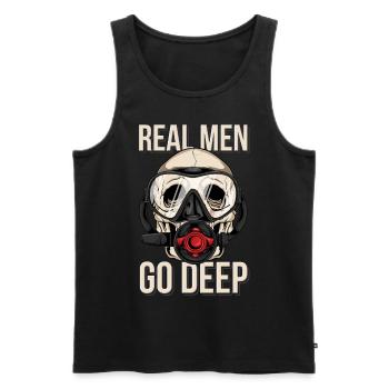 Diving Diver Skull Funny Gift - Men's Premium Organic Tank Top - black - Front - Michal (187cm)