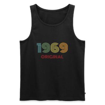 1969 original vintage vintage '69 anniversaire 60's - Débardeur bio Premium Homme - noir - Devant - Michal (187cm)