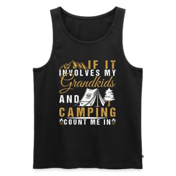 Grandpa Camper Grandkids Camping Spruch Opa - Männer Premium Bio Tank Top - Schwarz - Vorne - AI Model Male 178 light (178cm)