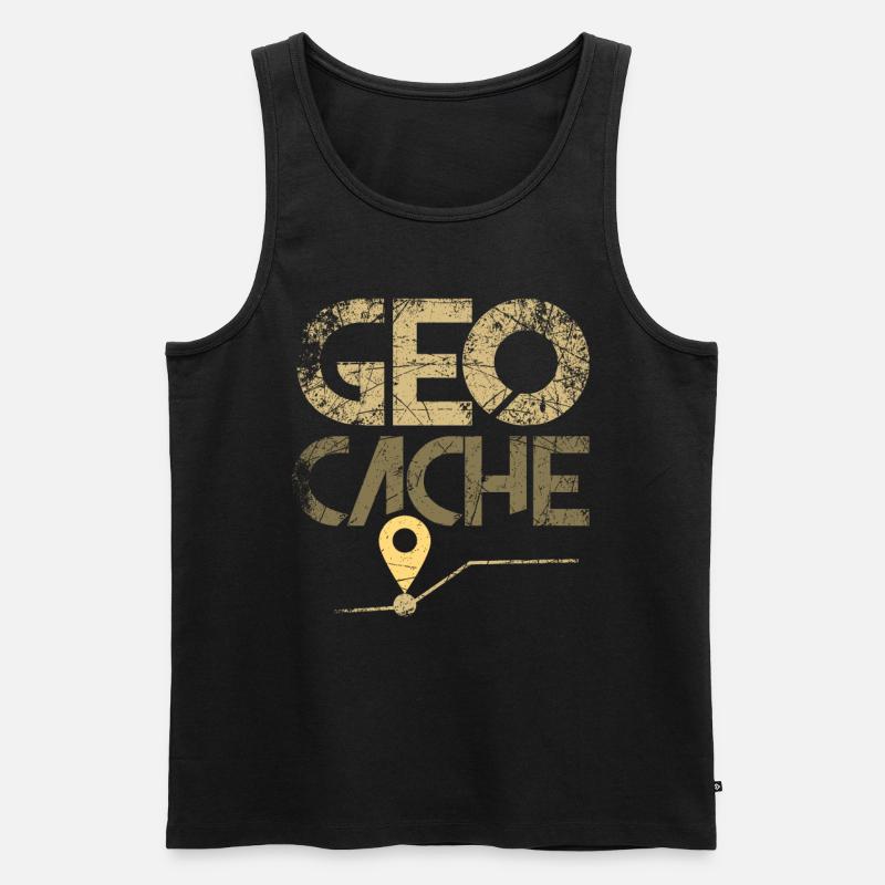 Geocache Geocaching Geocatcher Geocatcherin - Männer Premium Bio Tank Top - Schwarz