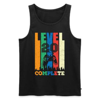 Level 20 Completely 20 years 20 years 20 years Gebur - Men's Premium Organic Tank Top - black - Front - AI Model Male 178 light (178cm)