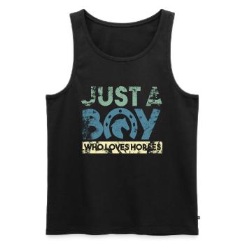 Reiter Junge Reiten Jungen - Männer Premium Bio Tank Top - Schwarz - Vorne - AI Model Male 178 light (178cm)