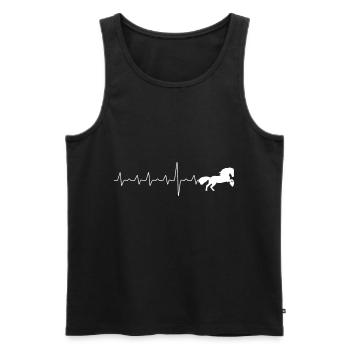 Heartbeat with a horse, pony - Men's Premium Organic Tank Top - black - Front - AI Model Male 178 light (178cm)