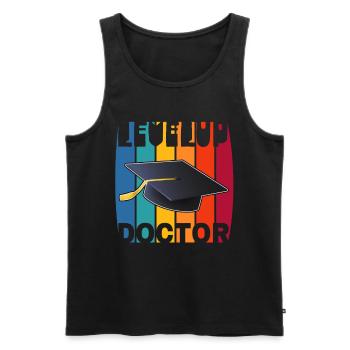 Level-up doctorat de doctorat cadeau - Débardeur bio Premium Homme - noir - Devant - Michal (187cm)