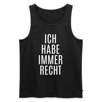 Ich habe immer Recht - Männer Premium Bio Tank Top - Schwarz - Vorne - AI Model Male 178 light (178cm)