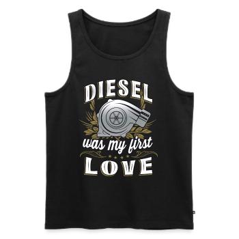 Diesel was my first love - Men's Premium Organic Tank Top - black - Front - Michal (187cm)