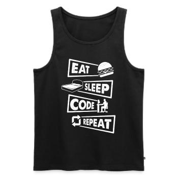 Informatik IT Entwickler Nerd Geek Informatiker - Männer Premium Bio Tank Top - Schwarz - Vorne - AI Model Male 178 light (178cm)