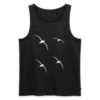 Albatrosses Lake Seagulls Birds Coast Beach - Men's Premium Organic Tank Top - black - Front - Michal (187cm)