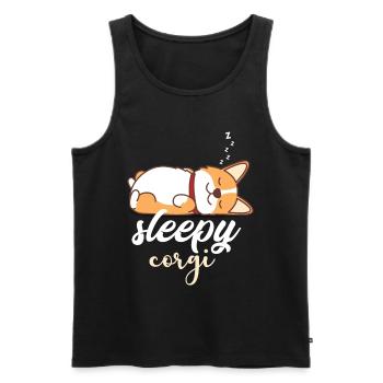 Corgi Cardigan Pembroke Dog - Men's Premium Organic Tank Top - black - Front - AI Model Male 178 light (178cm)