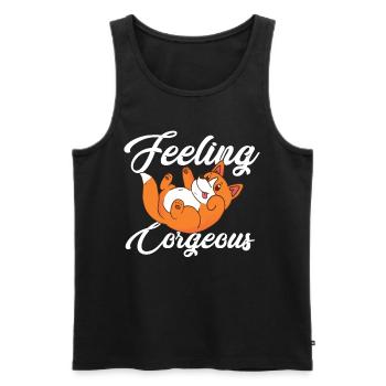 Corgi Dog Cardigan Pembroke - Men's Premium Organic Tank Top - black - Front - AI Model Male 178 light (178cm)