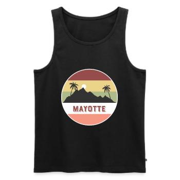 Mayotte Retro Land und Länder - Männer Premium Bio Tank Top - Schwarz - Vorne - AI Model Male 178 light (178cm)
