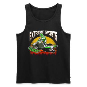 Snowmobile winter sport extreme athlete gift - Men's Premium Organic Tank Top - black - Front - AI Model Male 178 light (178cm)