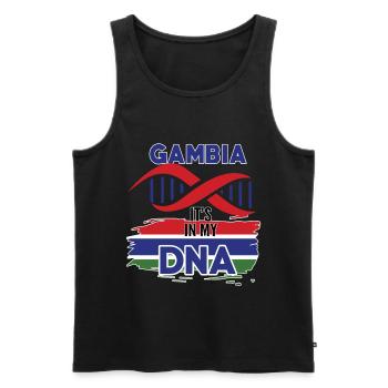 Gambia ist in meiner DNA - Männer Premium Bio Tank Top - Schwarz - Vorne - Michal (187cm)