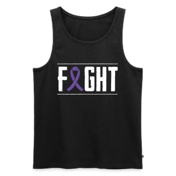 Pancreatic Cancer Chemo Gift - Men's Premium Organic Tank Top - black - Front - AI Model Male 178 light (178cm)
