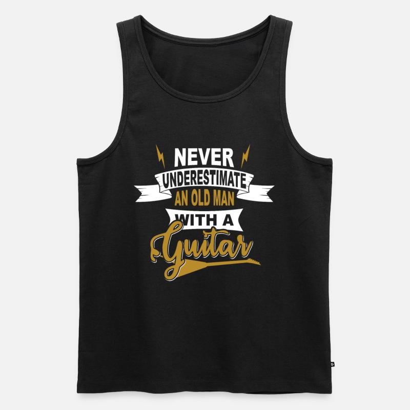 Never underestimate an old man - Männer Premium Bio Tank Top - Schwarz