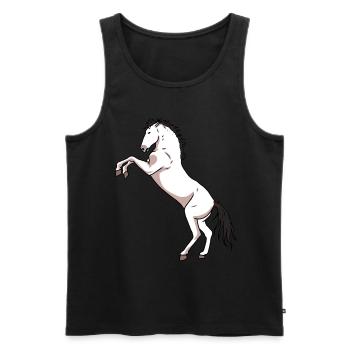 Pferd Pferde Pony Wildpferd - Männer Premium Bio Tank Top - Schwarz - Vorne - AI Model Male 178 light (178cm)