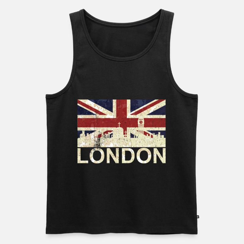 Drapeau de Londres, Angleterre - Débardeur bio Premium Homme - noir