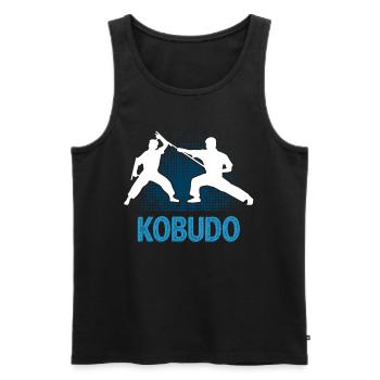 Kobudo japanische Kampfkunst Geschenkidee Geschenk - Männer Premium Bio Tank Top - Schwarz - Vorne - Michal (187cm)