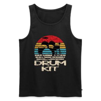 Drummer Drummer Drummer Drums Fun Gift - Débardeur bio Premium Homme - noir - Devant - AI Model Male 178 light (178cm)