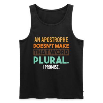 Grammar grammar apostrophe plural saying funny - Men's Premium Organic Tank Top - black - Front - AI Model Male 178 light (178cm)