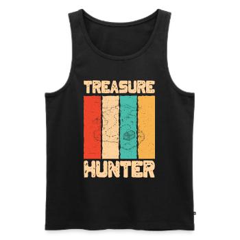Cool Treasure Hunting Island Map Geocachers gift - Men's Premium Organic Tank Top - black - Front - AI Model Male 178 light (178cm)