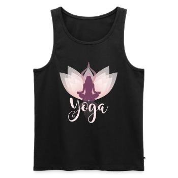 Yoga Yoga Yogi Lotus Lotus Relax Ésotérisme - Débardeur bio Premium Homme - noir - Devant - Michal (187cm)