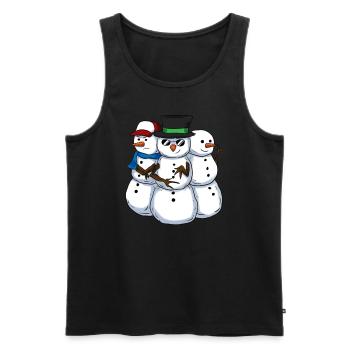 Cool Snowmans Coole Schneemänner - Männer Premium Bio Tank Top - Schwarz - Vorne - AI Model Male 178 light (178cm)