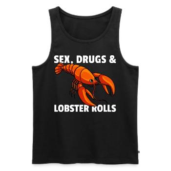 Homard homard écrevisse cancer crabe - Débardeur bio Premium Homme - noir - Devant - AI Model Male 178 light (178cm)
