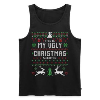 Ugly Christmas Sweater Christmas Christmas - Men's Premium Organic Tank Top - black - Front - AI Model Male 178 light (178cm)