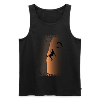 Cadeaux escalade bouldern - rock climbing Klettern - Débardeur bio Premium Homme - noir - Devant - AI Model Male 178 light (178cm)