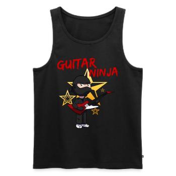 Ninja guitar guitar player guitar boy guitar - Débardeur bio Premium Homme - noir - Devant - Michal (187cm)