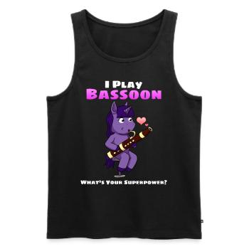 Unicorn Bassoon Fagottistin Fagottspielerin - Männer Premium Bio Tank Top - Schwarz - Vorne - AI Model Male 178 light (178cm)