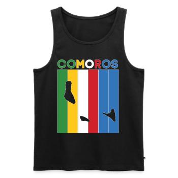 Komoren Landesgrenze und Flagge - Männer Premium Bio Tank Top - Schwarz - Vorne - AI Model Male 178 light (178cm)