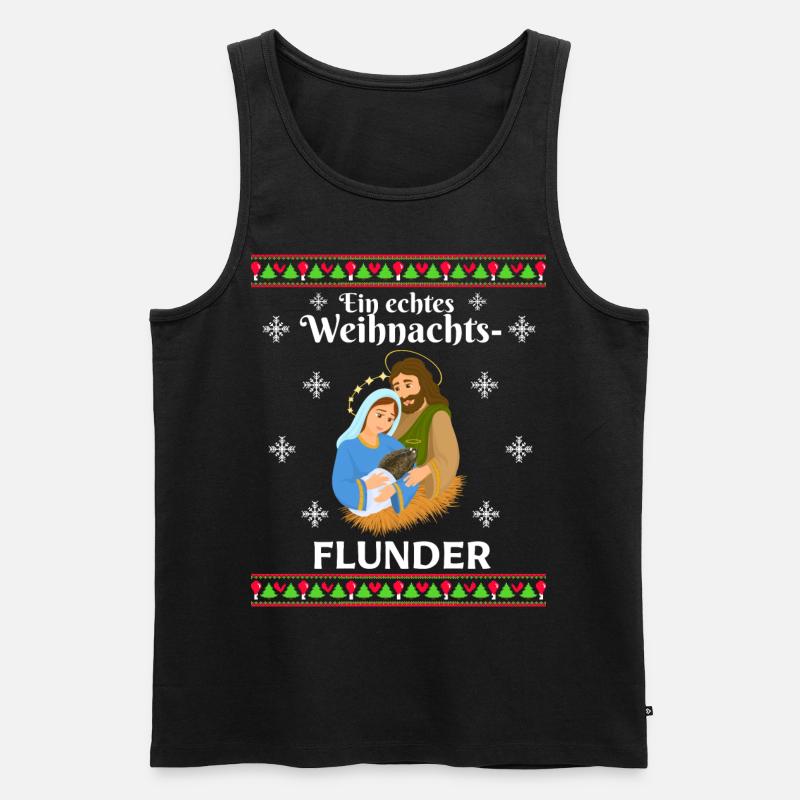 Ein echtes WeihnachtsFLUNDER - Männer Premium Bio Tank Top - Schwarz