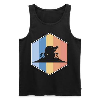 Mole retro and vintage hexagon - Men's Premium Organic Tank Top - black - Front - AI Model Male 178 light (178cm)