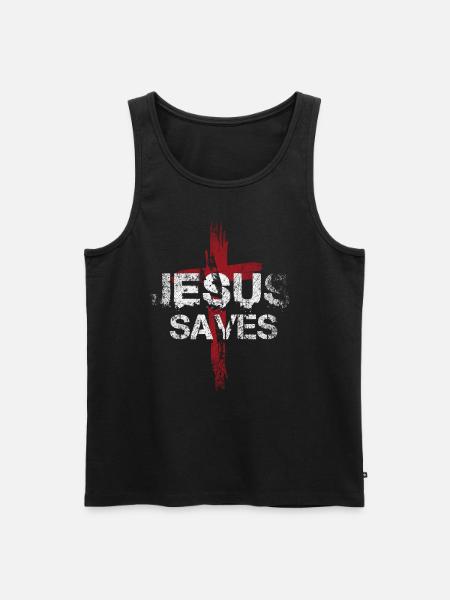 Jésus Saves - Débardeur bio Premium Homme - noir