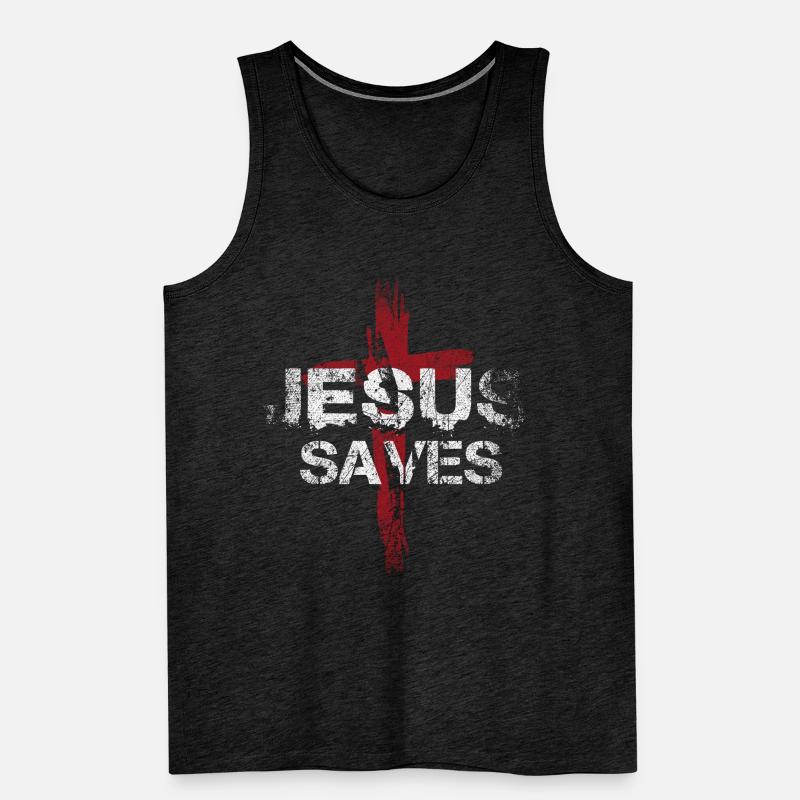 Jesus Saves Men's Premium Organic Tank Top