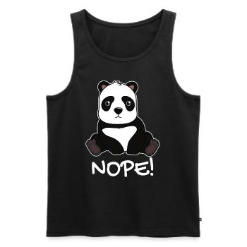 nope! panda lazy cute animal gift - Men's Premium Organic Tank Top - black - Front - AI Model Male 178 light (178cm)