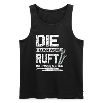 Mechaniker Garage - Männer Premium Bio Tank Top - Schwarz - Vorne - Michal (187cm)