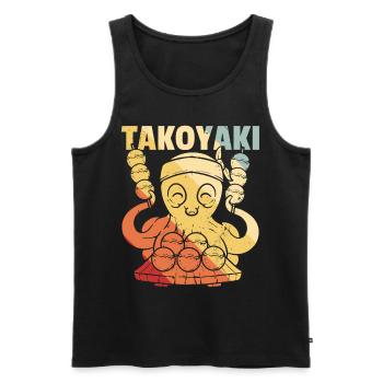 Takoyaki Squid Japanese Retro - Men's Premium Organic Tank Top - black - Front - AI Model Male 178 light (178cm)