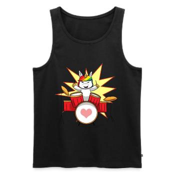 Unicorn drums drums - Men's Premium Organic Tank Top - black - Front - AI Model Male 178 light (178cm)